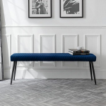 Julian Bowen Luxe Bench Low Blue 140 x 38.5 cm
