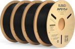 ELEGOO High Speed PLA+ filament, 1,75 mm, must, 4 kg, Rapid PLA Plus 3D printeri kiirfilament 0-600 mm/s kiireks tr&uuml;kkimiseks, m&otilde;&otilde;tmete t&auml;psus +/-0,02 mm, 4 x 1 kg spoolide pakk