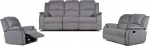 Vente-unique - Relax 3+2+1 Couch Set Microfibre Grey Hernani