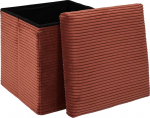 HOME DECO FACTORY, HD0275, Cotele Scott Terra Ottoman, Softness, Furniture, Seat, Foldable Chest and Bench, 38 x 38 x 38 cm, Seat Height 38 cm, Terracotta, TU