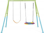 Intex 44125 Children's Swing with Seat and Nest Swing, Steel, Green and Blue, 254 x 235 x 200 cm