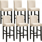 SPRINGRICO baaritooli katted, veniv pestav baaritooli istme katted koos seljatugedega, eemaldatavad Counter Height tooli katted k&ouml;&ouml;gi s&ouml;&ouml;gitoa kohviku jaoks (S2-beež, 6 pakki)