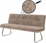 Mendler HWC-H70 S&ouml;&ouml;gitoa pink Pehmendusega pink seljatugi Kangas / tekstiil &scaron;enill harjatud roostevaba teras 180 cm pruun