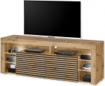 Goal 2 TV Lowboard LED-valgustusega Artisan Oak Look, must, TV-kapp, mis pakub palju hoiuruumi teie elutuppa, 179 x 67 x 44 cm (B x K x S)