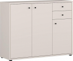 Forte Tempra 2 kapp 100 110, kaasaegne kapp 3 ust, 2 sahtlit, magamistuba, elutuba, kontor, puitkomposiit, kasmiir, beež, laius 108,8 cm x k&otilde;rgus 85,5 cm x s&uuml;gavus 34,8 cm.