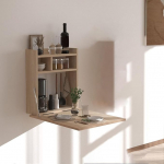 70cm naturaalsest puidust seinale kokkupandav laud pikendatav ruumi s&auml;&auml;stev mitmekihilise hoiustamise ja kallutusvastase disainiga, mis sobib ideaalselt v&auml;ikestesse ruumidesse Looduslik viimistlusviimistlus