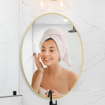 Ovaalne seinapeegel 61 x 91 cm Vannitoa peegel Vannitoa kuldne peegel Kaasaegne disain Dekoratiivne seinapeegel magamistuppa, esikusse, elutuppa, koridori