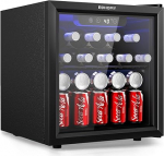 EUHOMY 55 Can Beverage Cooler Cooler-Mini k&uuml;lmik klaasuks &otilde;lle jookidele veinidele, vabalt seisev joogik&uuml;lmik reguleeritavate riiulitega sinine LED kodu / kontor / &uuml;hiselamu / baar (1.3 cu.ft)