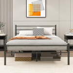 Metallist voodi lamelliraamiga Kahekorruseline voodiraam Kahekorruseline voodiraam peaplaadiga, k&uuml;lalisvoodiraam 120 x 200 cm, must