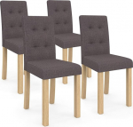 IDMarket - 4 POLGA s&ouml;&ouml;gitooli komplekt, polsterdatud s&ouml;e hall
