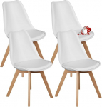 DUMOS s&ouml;&ouml;gitoa toolid, komplekt 4, elegantsed ja ilusad kaasaegsed s&ouml;&ouml;gitoolid, PU nahast polsterdatud k&ouml;&ouml;gitoolid, s&ouml;&ouml;gitoa toolid, sobivad k&ouml;&ouml;ki, elutuppa, magamistuppa (valge)