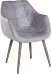 2 x k&auml;etoega toolid, halli v&auml;rvi nahast ja puidust jalgadega, s&ouml;&ouml;gitoatool, disainertool, lamamistool, retro v&auml;limus.