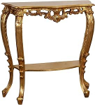 Biscottini Barokk konsool 90 x 33 x 87 cm Made in Italy kohvilaud esikusse Shabby Antique Gold Finish k&uuml;ljelaud