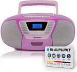 Blaupunkt B 120 Boombox CD-m&auml;ngijaga lastele, kaasaskantav CD-m&auml;ngija raadio ja USB-ga, MP3 taasesitus, lasteraadio CD k&otilde;rvaklappide pesaga, kaasaskantav CD-m&auml;ngija lastetoas ja reisile - roosa