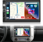 NHOPEEW 2 DIN autoraadio juhtmevaba Carplay & Android Car - 7-tolline Double DIN raadio tugi Mirror Link FM roolijuhtimispult - TF/USB/AUX sisendiga auto multimediam&auml;ngija + tagurduskaamera