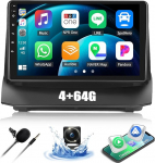 SIXWIN 4+64G Android 13 autoraadio Ford Fiesta 2009-2017 koos Carplay/Android Car/Mirrorlink, 9-tolline mahtuvuslik puuteekraan toetab WiFi/GPS/FM/Bluetooth/SWC+ AHD tagurduskaamera + MIC