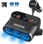 Dual PD 30 W auto sigaretis&uuml;&uuml;taja splitter 300 W: autoadapter 12 V USB C laadur 3 mitmekordset pesa 12 Volt DC pistikute jagajat koos l&uuml;litiga LED voltmeeter iPhone'ile istme k&uuml;tmiseks GPS kaamera satelliitnavigatsiooni jaoks
