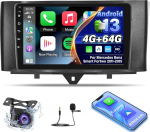 4G + 64G Android 13 autoraadio Mercedes Benz Smart Fortwo 2011-2015 - 9-tolline puutetundlik raadio traadita Carplay & Android Car/WiFi/GPS/Bluetooth 5.0/32 EQ/FM RDS raadioga
