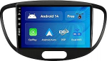 Android 14 IPS autoraadio sobib Hyundai I10 (2007-2013) - Sisseehitatud CarPlay/Android auto - Tagurduskaamera tasuta - 2G + 32G - Juhtrattajuhtimine DAB Fast-Boot BT WiFi DSP - 2 DIN 9