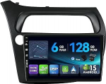 [6G + 128G, Octa-Core] - MSD autoradio Honda Civicile (2006-2012) Android 15 GPS navigatsiooniradio CarPlay Android auto roolijuhtimine Dual Band WiFi DSP DAB tagurduskaamera MIC 2 DIN 9-tolline