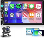 Rimoody Car Radio 2 DIN traadita Carplay, 2 DIN autoraadio 7-tollise IPS-ekraaniga koos Android autode peeglilinkiga Bluetooth FM/AUX/USB/EQ Online Video USB kiirlaadimine SWC tagurduskaamera