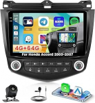 4+64G Android 15 autoraadio Honda Accord 7. 2003-2007 juhtmevaba Carplay Android Car Roinvou, 9-tolline autoraadio Incell puuteekraaniga GPS-navigatsiooniga Bluetooth EQ WiFi RDS FM SWC MIC tagurdamine