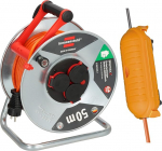 Brennenstuhl Garant S V2 IP44 kaablirull (50 m kaablit mustas, valmistatud Saksamaal, l&uuml;hiajaline v&auml;litingimustes kasutamine IP44) ja Brennenstuhl Safe-Box Big IP44 (kaitsekarp pikenduskaabli jaoks).