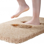ROLIZOE Extremely Thick Bath Mat, Non-Slip Bath Mat, Highly Absorbent Bathroom Rug, Super Soft Bath Mat, Microfibre Bath Mat, Machine Washable, 40 x 60 cm, Beige
