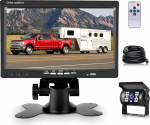 Podofo tagurduskaamera komplekt Veekindel 18 IR LED &ouml;ise n&auml;gemise tagurduskaamera + 7" TFT tagantj&auml;rgi monitor tagurduskaamera RV / buss / haagis / veoauto (65ft 4-poolne lennunduse videokaabel)