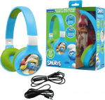 Lexibook, The Smurfs, 2-in-1 Bluetooth ja juhtmega k&otilde;rvaklapid mikrofoni ja juhtnuppudega, kokkupandavad ja reguleeritavad, vastupidav aku, sinine/roheline, HPBT010SF