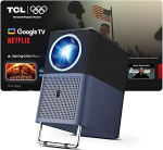 TCL A1s MTV projektor, 600 ISO luumenit, 1080P kaasaskantav projektor, Netflixi litsentsiga, WiFi ja Bluetooth, 30 000 tundi eluiga, automaatne fookus.