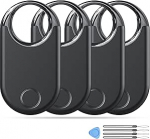 Air Tracker Tags Pack of 4 (ainult iOS) v&otilde;tmeotsija, mis &uuml;hildub Apple Find My App'iga, Bluetooth Tracker pagasi jaoks, v&otilde;tmete otsija, kohver, Smart Key Finder koos vahetatava akuga