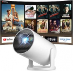 Salange Mini projektor 2026.8K toetab Smart Projector Android, kaasaskantav koos WiFi 6 ja Bluetooth 5.4 autov&otilde;tmega, v&auml;ike mobiiltelefoni projektor kodukino v&auml;ljas, 270&deg; p&ouml;&ouml;ramisega &uuml;hilduv, valge