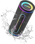 MLOVE E80 Tragbarer Bluetooth-Lautsprecher, 30W, Bluetooth 5.4, IPX7 Wasserdicht, mit Beleuchtung, Bass Boost, Aux-Eingang, Micro-SD-Steckplatz, TWS, integreeritud mikrofon (E80)