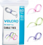 VELCRO PASTEL COLOURS HEAVY DUTY REUSABLE 60 PACK BRIGHT COLORS Bulk Pack 3.15" x 1/2" Wire Management Perfect for Crafts v&otilde;i Office Supplies Bundling for