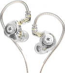 KZ EDX Pro In-Ear Monitor, 10 mm Dual Magnetic Dynamic Unit, madala sagedusega HiFi k&otilde;rvaklapid koos 0,75 mm 2-poldilise eemaldatava disainkaabliga (l&auml;bipaistev valge, ilma mikrofonita)