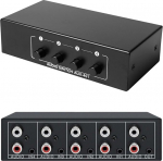 LNGJIN Audio Video Splitter 4 in 1 Out, Stereo Audio Switch, AUX Audio Switch, Audio Switch, Audio Switch 4 in 1 Out, Audio Switch, neli sisendit ja &uuml;ks v&auml;ljund, DVD-le, m&auml;ngukonsoolile