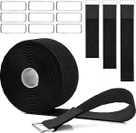 5cm x 5m, rasked rihmad 20 metallist pandlaga konksu ja aasaga rihmad tasuta l&otilde;ikamise pikkusega korduvkasutatavad nailonist kinnitusn&ouml;&ouml;rid korraldaja v&otilde;i ladustamise jaoks, mustad