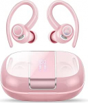 Kabellose Ohrh&ouml;rer, Bluetooth 5.3 Ohrh&ouml;rer mit Sport-Ohrst&ouml;pseln mit Ohrb&uuml;gel, Hellrosa