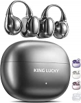King Lucky Open-Ear-Kopfh&ouml;rer Kabellos Bluetooth 6.0 - Clip-On-Ohrh&ouml;rer mit Mikrofon, 50h Spielzeit, ENC, IPX5 Wasserfest - Komfortabel f&uuml;r kleine Ohren & Brillentr&auml;ger, Ideal f&uuml;r Sport (Schwarz)