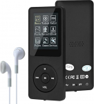 MP3/MP4 m&auml;ngija, Lychee Upgrade, 8GB digitaalne muusikam&auml;ngija, kaasaskantav HiFi heli koos video/k&otilde;ne salvestamise/FM raadio/E-raamatute lugemisega, toetab kuni 64GB (must)