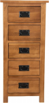 Kemtpase Oak 5 Drawer Chest of Drawers Narrow Chest of Drawers Tall Chest 5 Drawer Dresser Cabinet Furniture