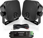 STUDIOFINIX 4-tolline veekindel merekindel Bluetooth-k&otilde;lar 120 W paadi, ATV, UTV, golfik&auml;ru jaoks, pinnapealne paigaldus (must)