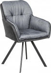 invicta INTERIOR Mr. Lounger Swivel Design Chair with Armrests Anthracite Grey