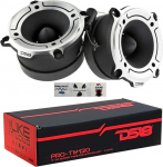 DS18 2 PRO-TW120 Super Tweeter Hall alumiinium 120 Watt RMS 240 Watt Max 7,90 cm l&auml;bim&otilde;&otilde;t Impedants 4 Ohm tundlikkus 103 dB paari kohta + 2 kondensaatorit ja 3 tasuta kleebist.