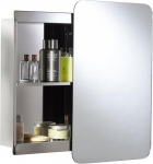Croydex Medway Sliding Door Stainless Steel Cabinet, Metal, White, 11x41x67 cm