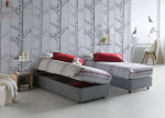 Talamo Italia - Melissa Single Bed with Fabric Cover, 100% Made in Italy, Side Opening, Suitable for Mattress 80 x 190 cm, Grey