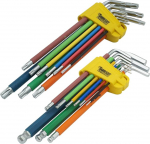 SabreCut 18-osaline SCTGK1 Soft Grip Comfort Extra Long Hexagonal Hex Plus ja Torx v&otilde;tmekomplektid v&auml;rvikoodiga - suurused 1,5 mm - 10 mm T10 - T50