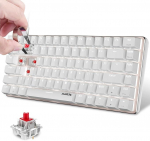 Hotswapple m&auml;nguklaviatuur, 80% mehaaniline punane l&uuml;liti klaviatuur valge LED taustavalgusega, ABS klahvikate, USB Type-C juhtmega, 82 klahvi Anti-Ghosting PC, s&uuml;learvuti, Mac valge