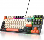 TKL Gaming Keyboard 75 protsenti, RGB mehaaniline klaviatuur Amer&iuml;ka QWERTY, 87 klahvi juhtmega klaviatuur taustavalgustusega PC Gamer 87 Carbon jaoks